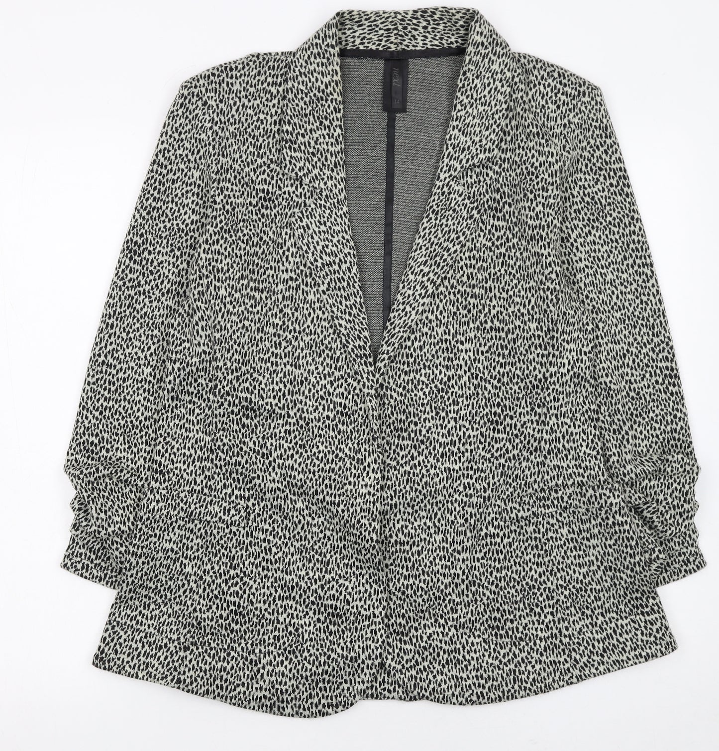 Next Women's Black Animal Print Blazer Size 14 Regular Fit