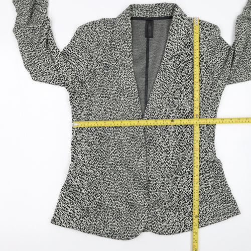 Next Women's Black Animal Print Blazer Size 14 Regular Fit