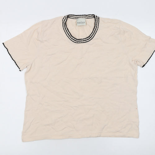 Eastex Women’s Beige Short Sleeve Cotton Knit Jumper Size 14