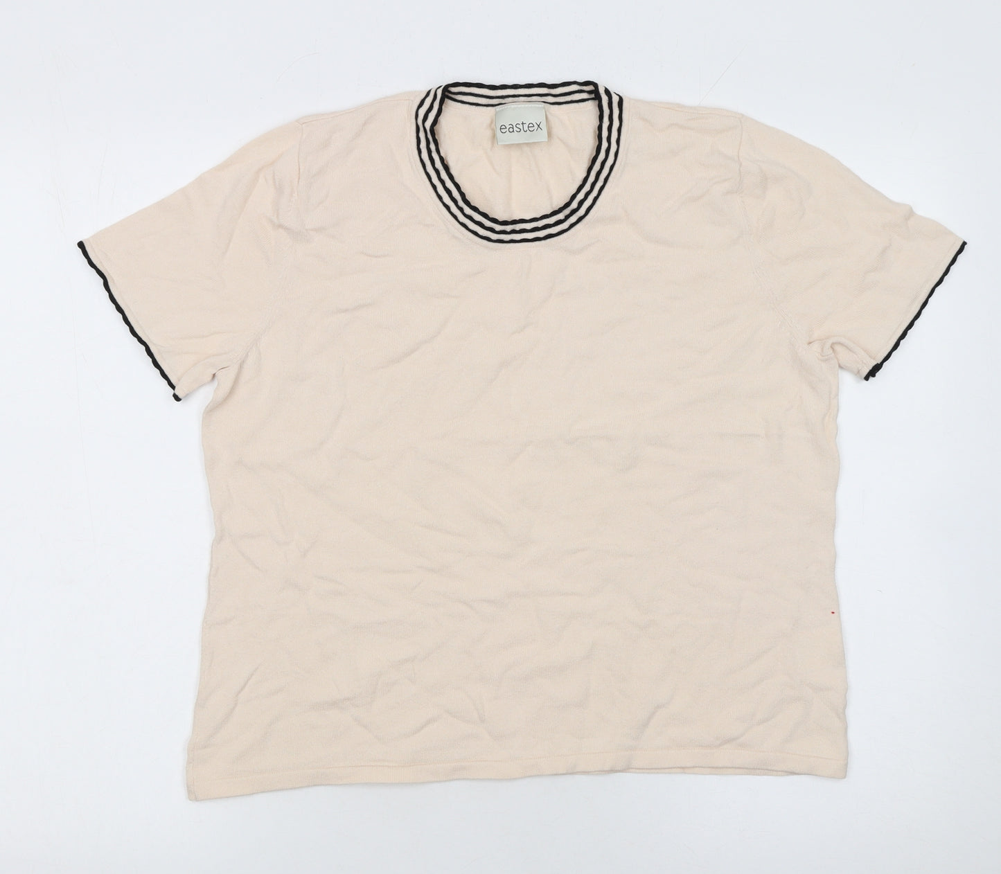 Eastex Women’s Beige Short Sleeve Cotton Knit Jumper Size 14