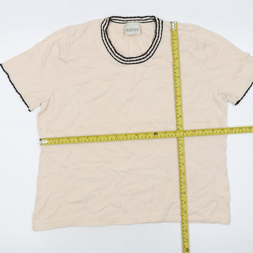 Eastex Women’s Beige Short Sleeve Cotton Knit Jumper Size 14