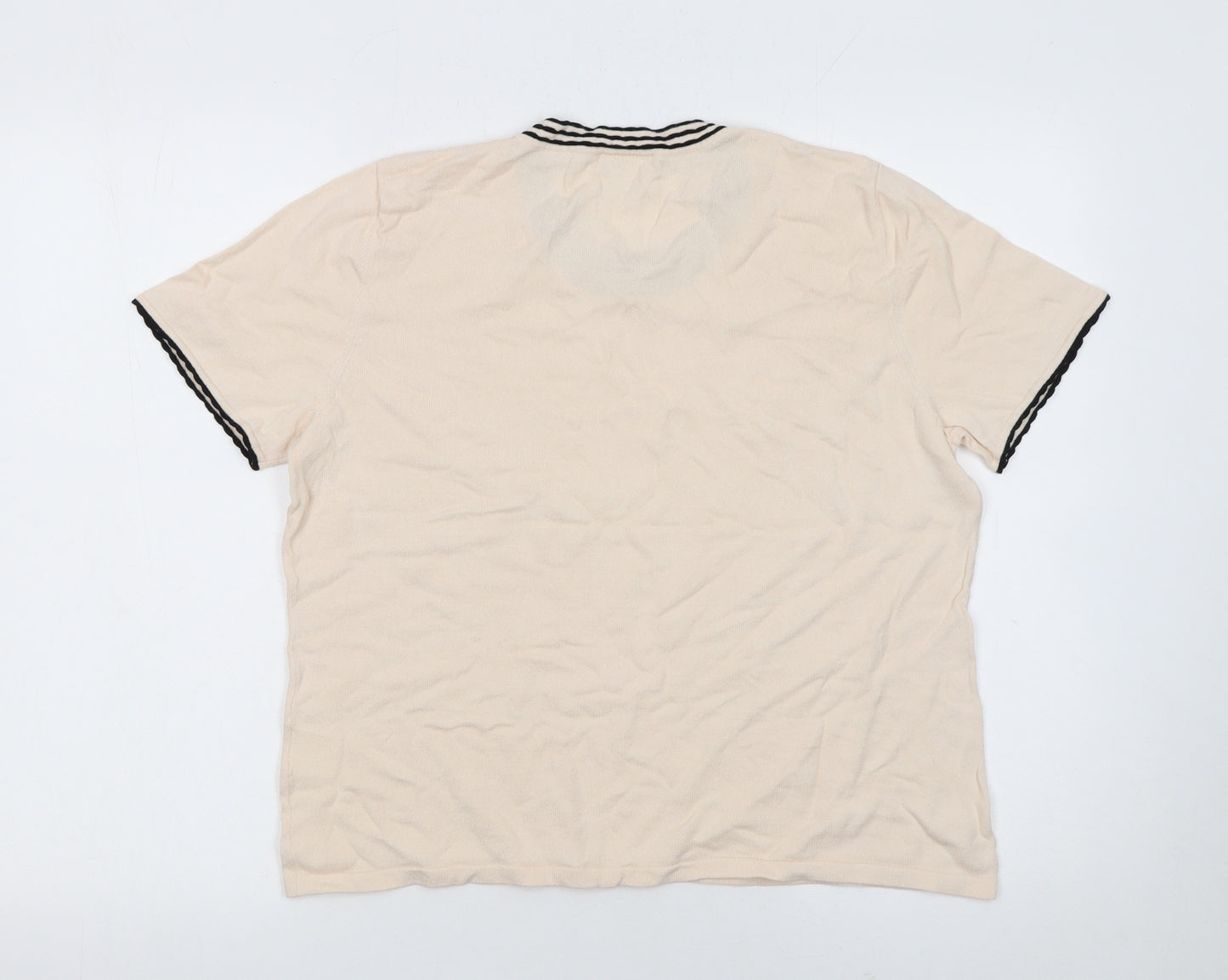 Eastex Women’s Beige Short Sleeve Cotton Knit Jumper Size 14