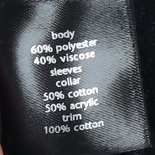 Marks and Spencer Womens Black Roll Neck Henley Jumper Medium