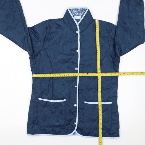 Nathalie Andersen Women's Blue Quilted Mid-Length Jacket Size 10/12