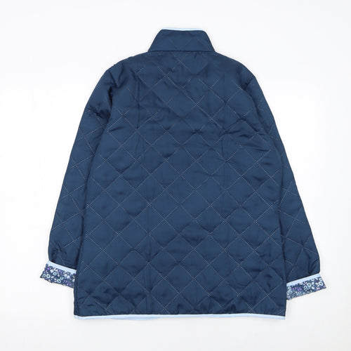 Nathalie Andersen Women's Blue Quilted Mid-Length Jacket Size 10/12