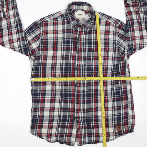 Roots Men's Multicoloured Plaid Flannel Button-Up Shirt XL
