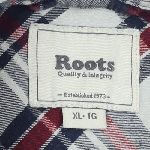 Roots Men's Multicoloured Plaid Flannel Button-Up Shirt XL