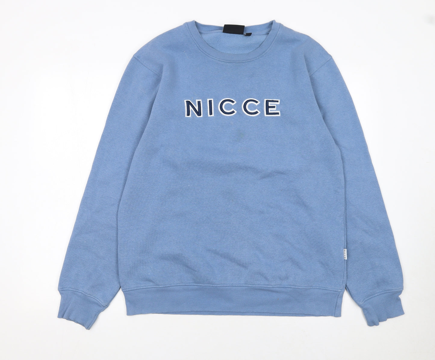 NICCE Men's Blue Crew Neck Logo Pullover Sweatshirt Size M