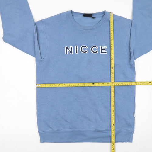 NICCE Men's Blue Crew Neck Logo Pullover Sweatshirt Size M