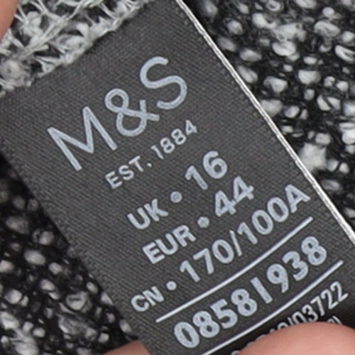 Marks and Spencer Womens Grey Long Sleeve Open Cardigan Size 16