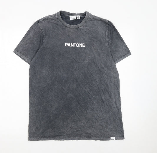 Pantone Men's Black Short Sleeve Crew Neck Cotton T-Shirt Size S