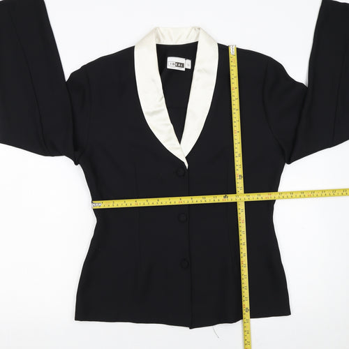 Ideal Women's Black Tuxedo Style Shawl Collar Suit Jacket Size 14