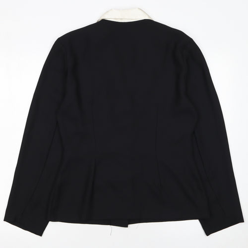 Ideal Women's Black Tuxedo Style Shawl Collar Suit Jacket Size 14