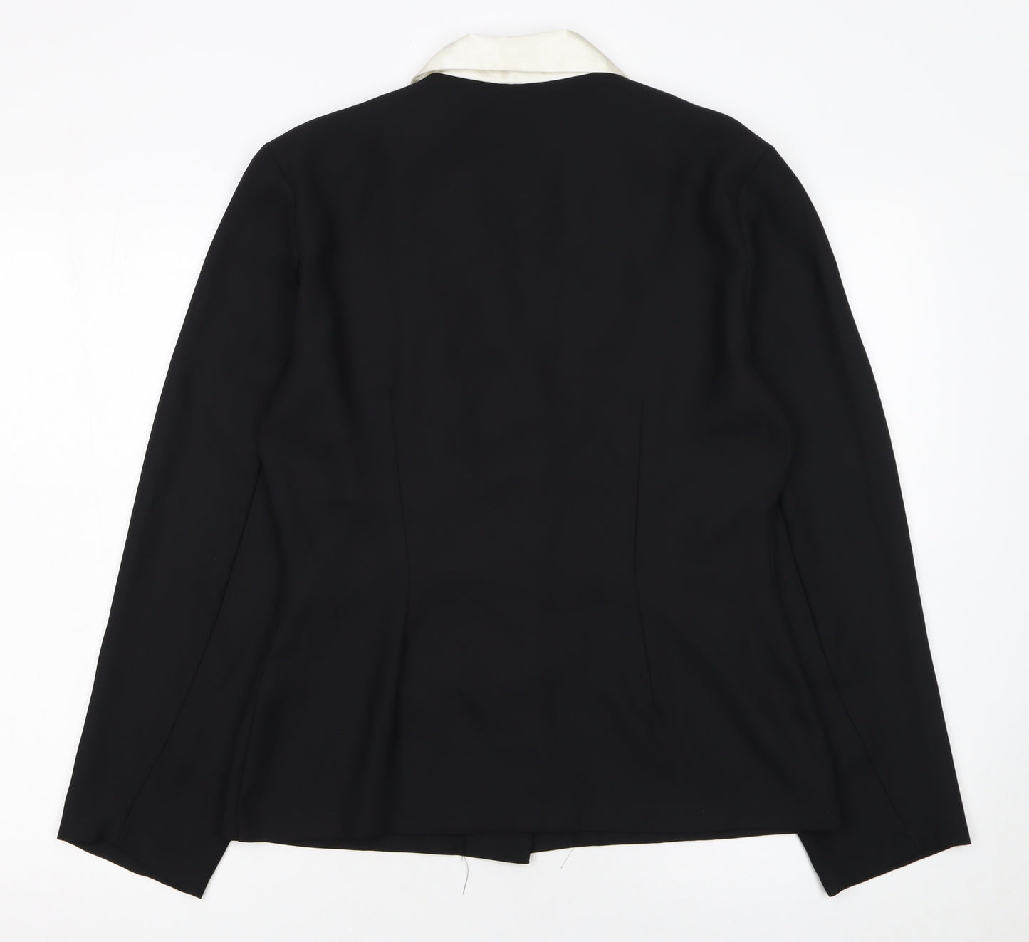 Ideal Women's Black Tuxedo Style Shawl Collar Suit Jacket Size 14