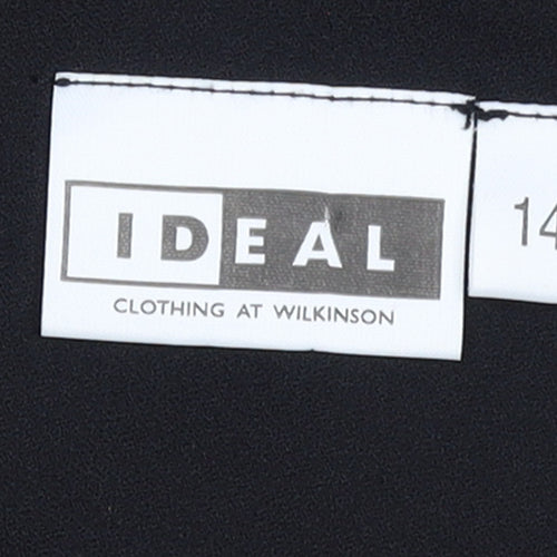 Ideal Women's Black Tuxedo Style Shawl Collar Suit Jacket Size 14