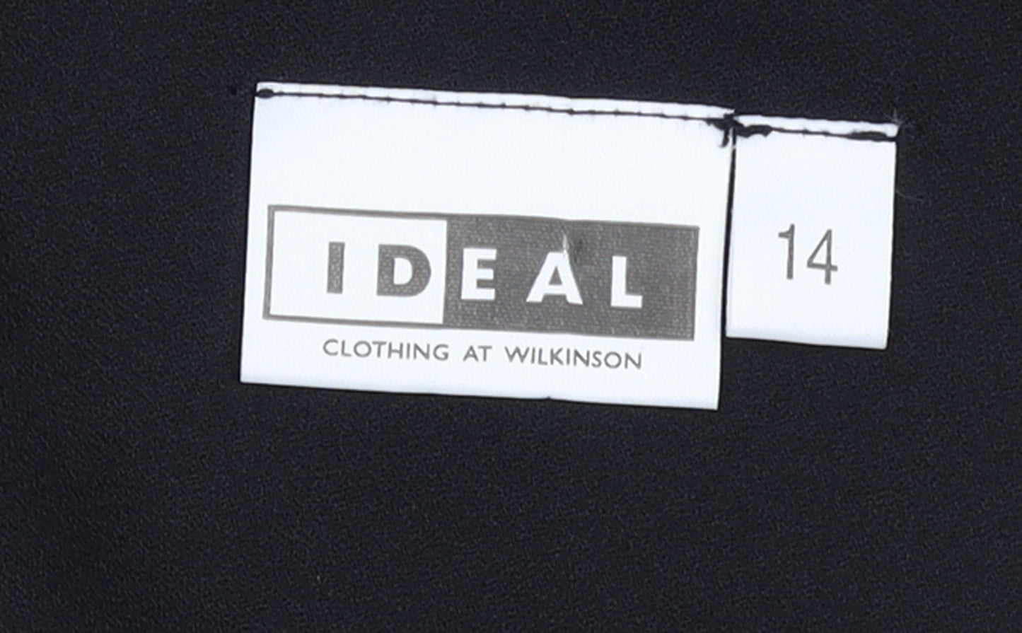 Ideal Women's Black Tuxedo Style Shawl Collar Suit Jacket Size 14