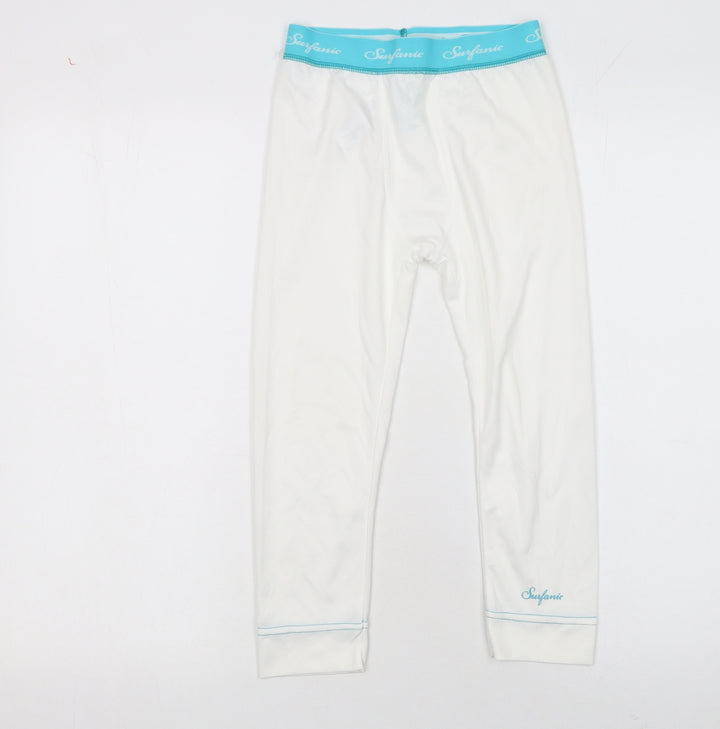 Surfanic Boys White Compression Base Layer Leggings 12 Years Ski Activewear
