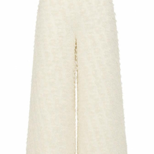 Zara Woman Ivory Textured Wide-Leg Trousers Size S