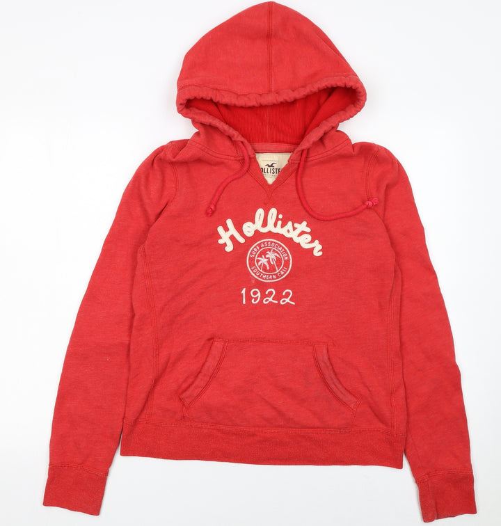 Hollister Women's Red Pullover Hoodie Size L Cotton Blend Casual