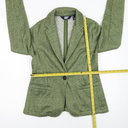 Lands' End Women's Green Tweed Blazer Size S Classic Fit