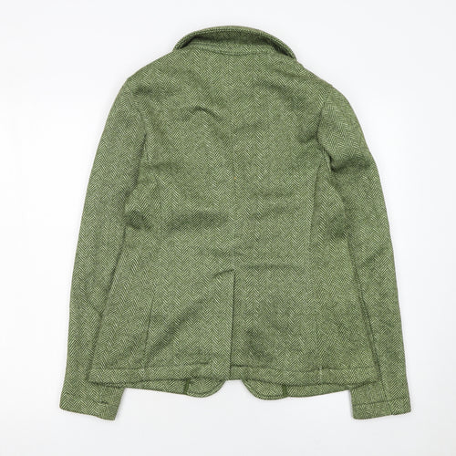 Lands' End Women's Green Tweed Blazer Size S Classic Fit