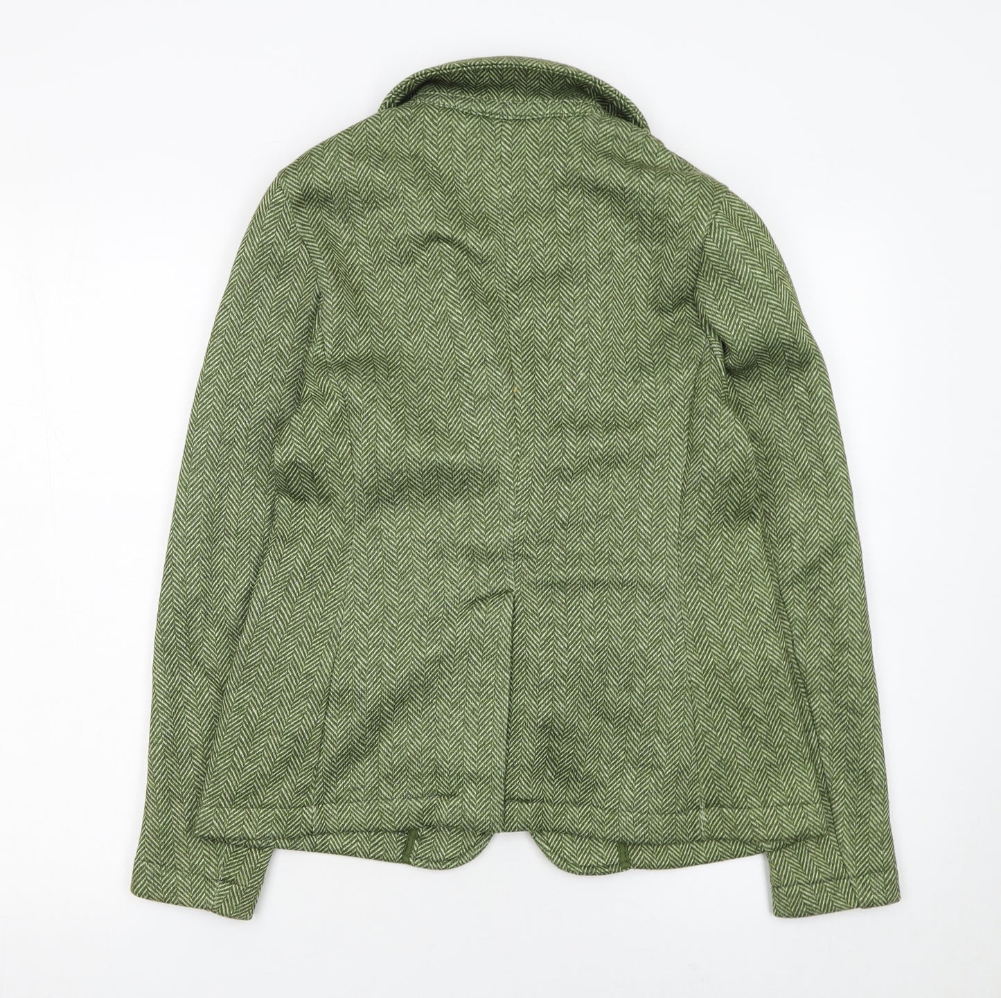 Lands' End Women's Green Tweed Blazer Size S Classic Fit