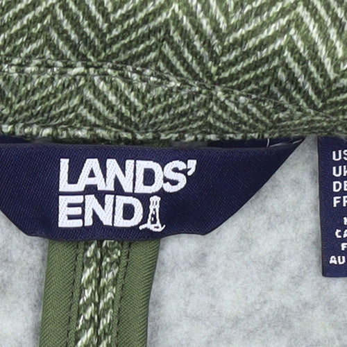 Lands' End Women's Green Tweed Blazer Size S Classic Fit