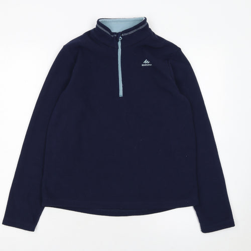 Quechua Boys Blue Fleece 1/2 Zip Pullover Sweatshirt 12-13 Years