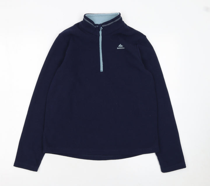 Quechua Boys Blue Fleece 1/2 Zip Pullover Sweatshirt 12-13 Years