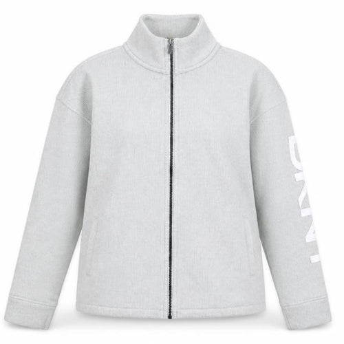 DKNY Women Grey Track Jacket Size L Full Zip Sportswear