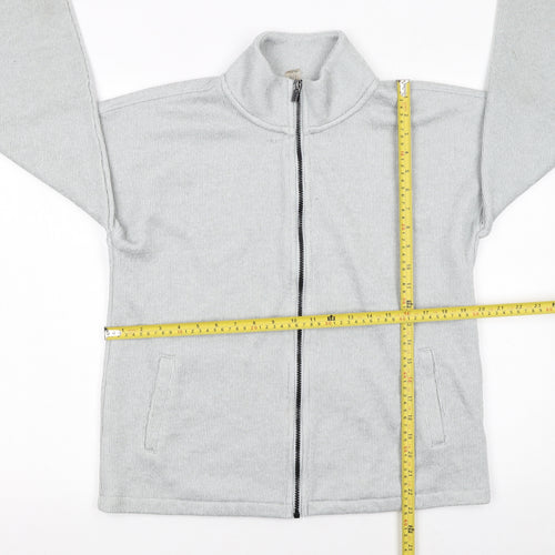 DKNY Women Grey Track Jacket Size L Full Zip Sportswear
