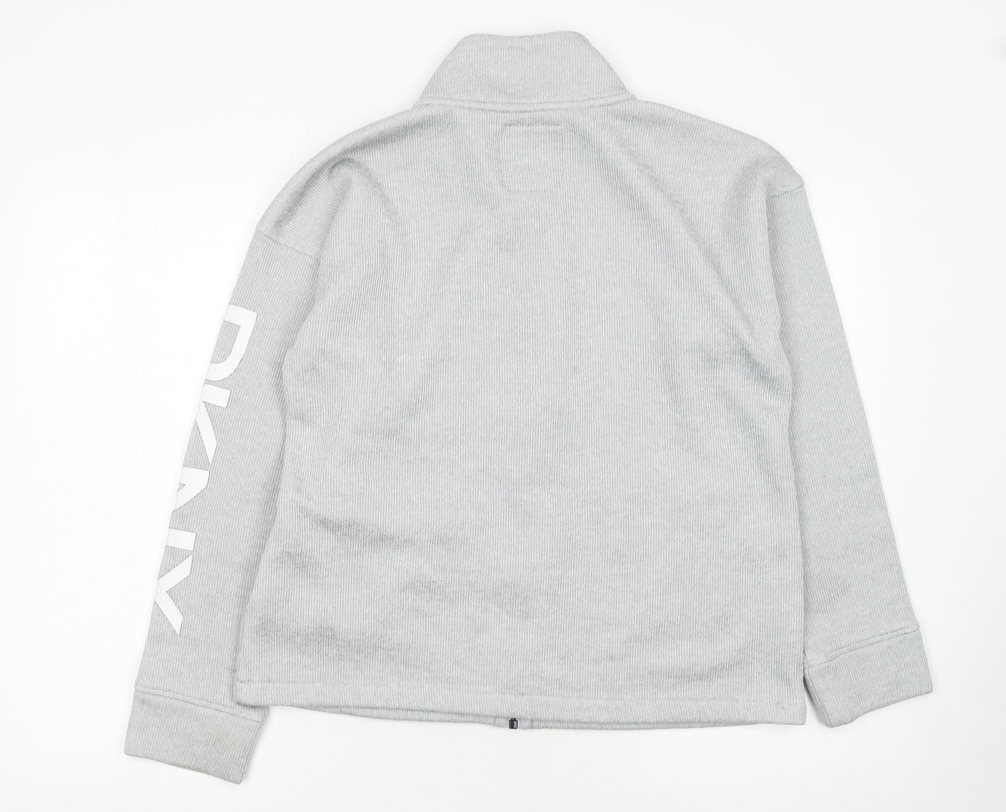 DKNY Women Grey Track Jacket Size L Full Zip Sportswear