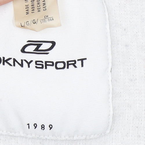DKNY Women Grey Track Jacket Size L Full Zip Sportswear