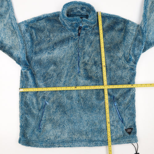 Cotton Traders Men's Blue Fleece 1/4 Zip Pullover Sweatshirt L
