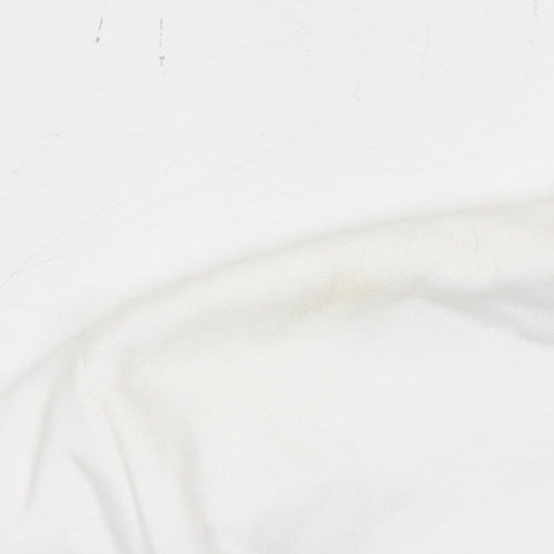 Ellesse Womens White Pullover Hoodie UK 10 Cotton Blend Logo Design