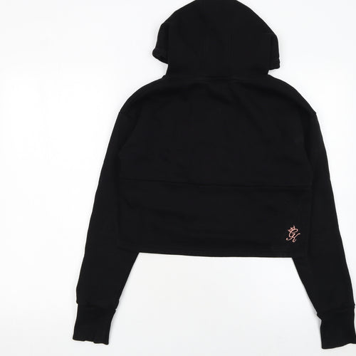 Gym King Women Black Crop Hoodie Size 8 Cotton Blend Pullover