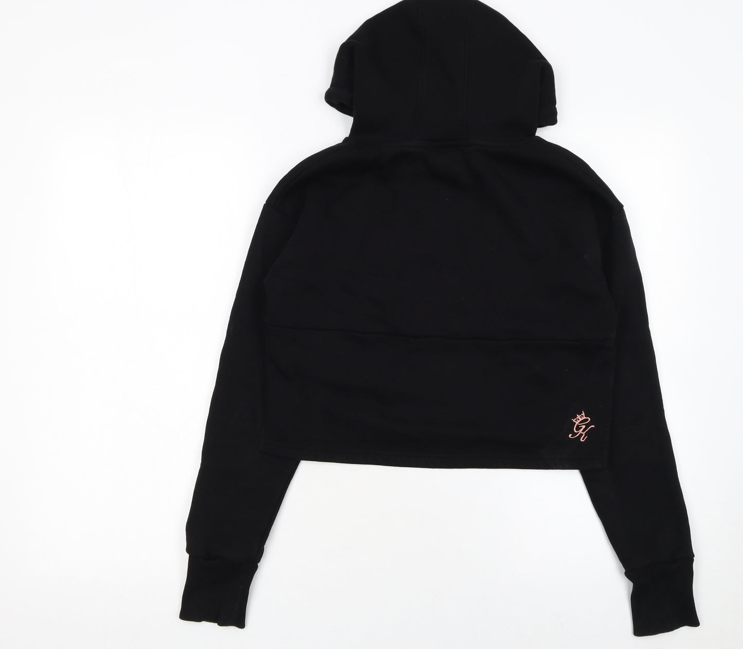 Gym King Women Black Crop Hoodie Size 8 Cotton Blend Pullover