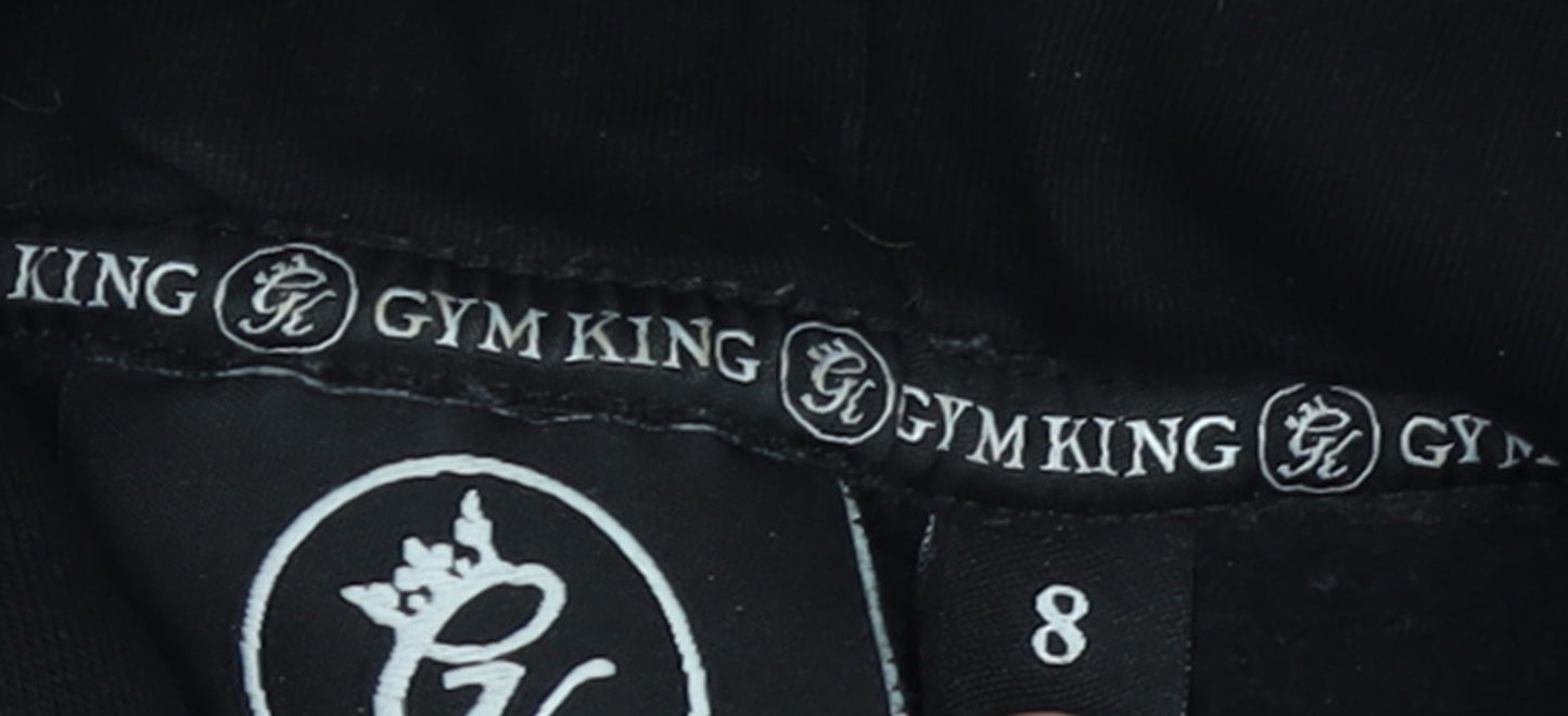 Gym King Women Black Crop Hoodie Size 8 Cotton Blend Pullover