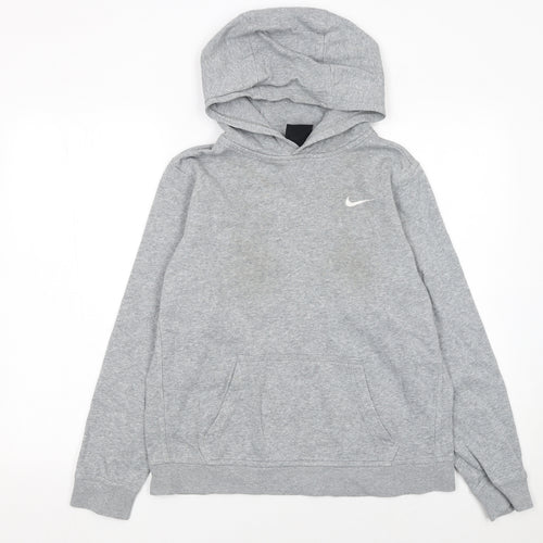 Nike Boys Grey Pullover Hoodie XL 13-15 Years Regular Fit Sportswear
