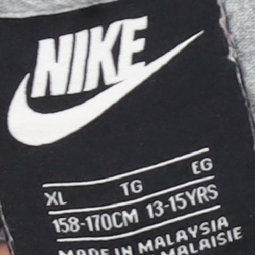 Nike Boys Grey Pullover Hoodie XL 13-15 Years Regular Fit Sportswear