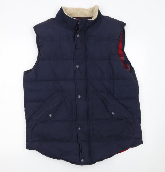 White Stuff Men's Blue Padded Bodywarmer Waistcoat Size L