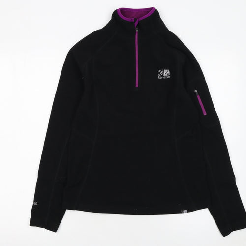 Karrimor Women Black Fleece 1/4 Zip Pullover Sweatshirt Size 10