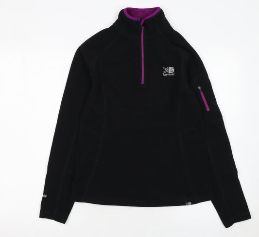 Karrimor Women Black Fleece 1/4 Zip Pullover Sweatshirt Size 10