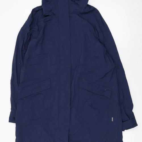 Rohan Womens Blue Waterproof Hooded Windshadow Mac Coat Size M