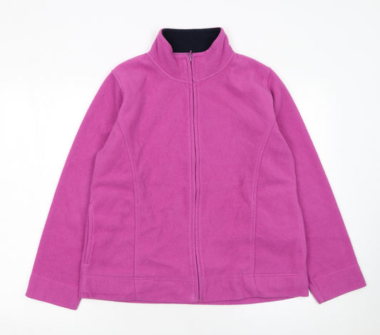 EWM Women Pink Fleece Full Zip Sweatshirt Size 14-16 Polyester