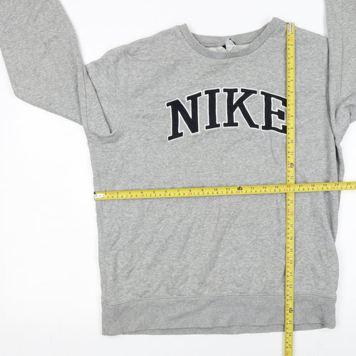 Nike Womens Grey Crew Neck Pullover Sweatshirt Size M