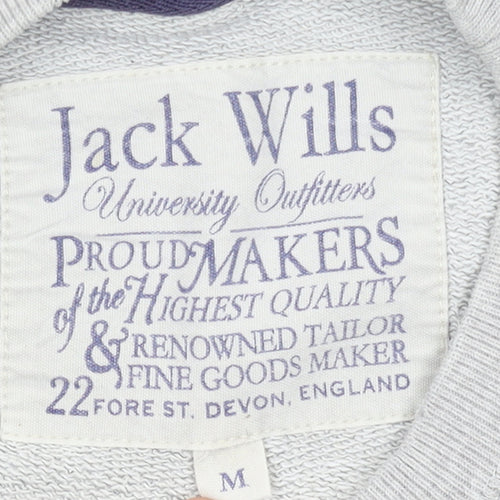 Jack Wills Men's Grey Pullover Sweatshirt M Crew Neck Logo