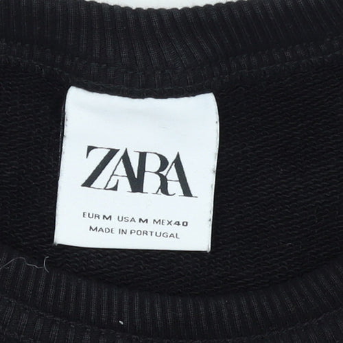 Zara Men's Black Graphic Print Pullover Sweatshirt Size M