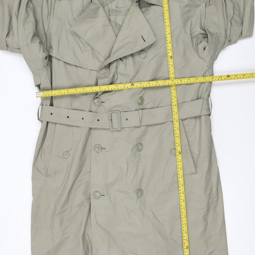 Canda Women's Beige Long Trench Coat Size 16 Belted Classic Style