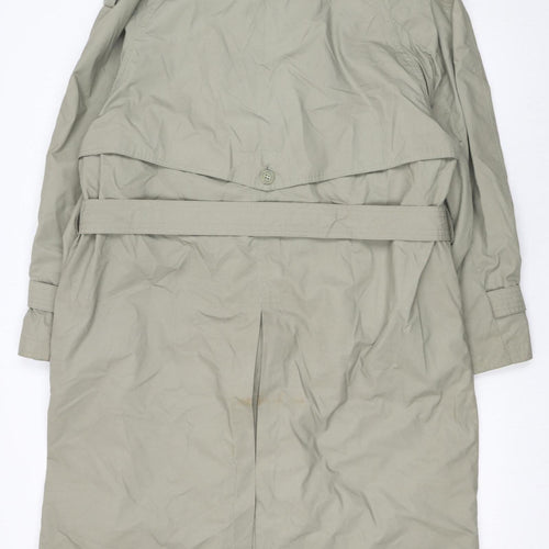 Canda Women's Beige Long Trench Coat Size 16 Belted Classic Style